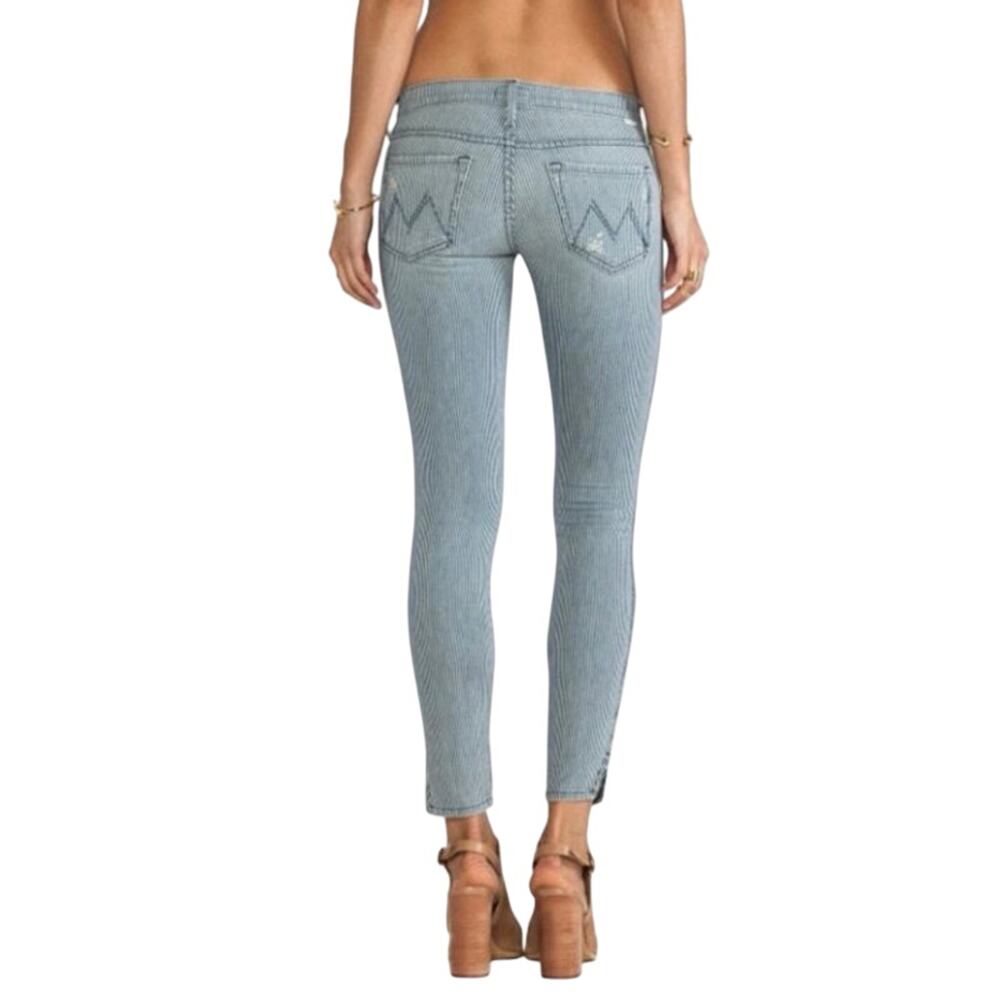 MOTHER The Vagabond Crop Jeans 28 On The Road Destroy Railroad Stripe USA